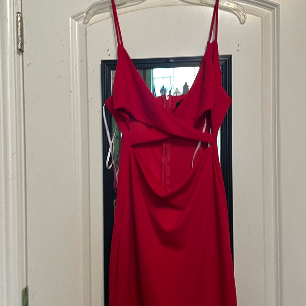 Lulu's Vibrant Red Backless Dress